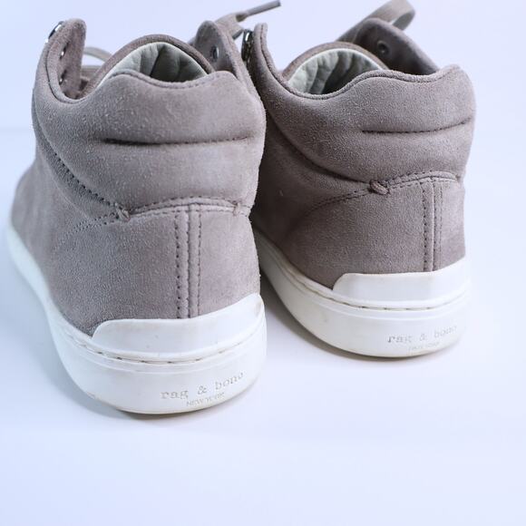 RAG & BONE Kent Suede High Top Sneaker Warm Gray Lace Up Women's 37/US 7 - Picture 3 of 9